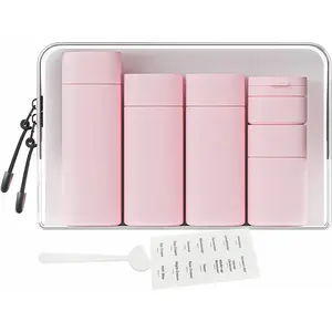 5Pcs Travel Cream Dispenser Bottles Portable Toiletry Containers Travel Essentials Set