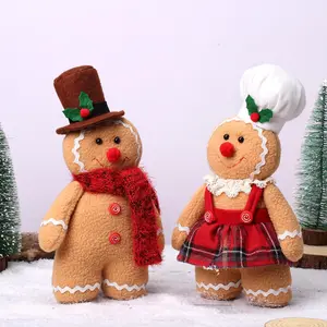 1pc 30cm/11.81inNew Christmas decoration gingerbread doll doll European and American toy ornaments wool dwarf doll