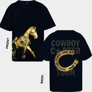 Retro Merch Tour Carter Horseshoe Western Concert Shirt Everything's Bigger Tour Outfit Cotton Casual Streetwear Graphic Tee