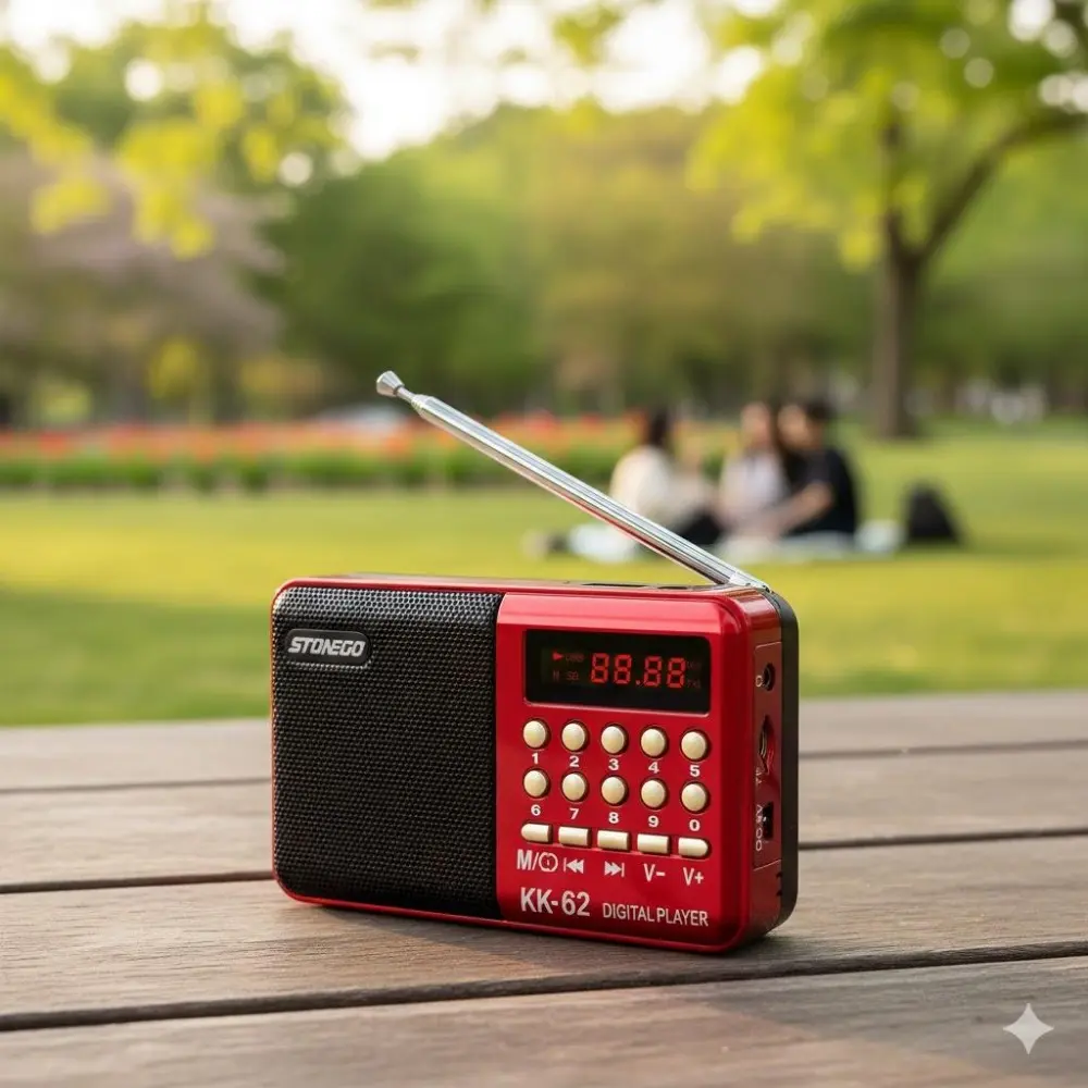 Portable Mini FM Radio Digital MP3 Player, Bluetooth Speaker USB Rechargeable, TF Card Music Playback Waterproof Shower Speaker for Camping Travel Outdoor Home Use High Fidelity Stereo Audio Gift.
