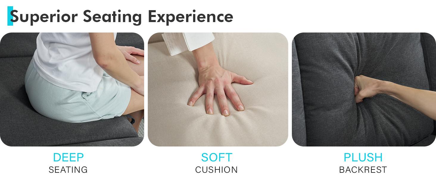 【Ships in 2 Boxes】AMERLIFE Sleeper Sofa Couch, 85'' L Shaped Design Pull Out Sofa with Storage Seater, Modern Sectional  Sofa for Living Room,  Apartment