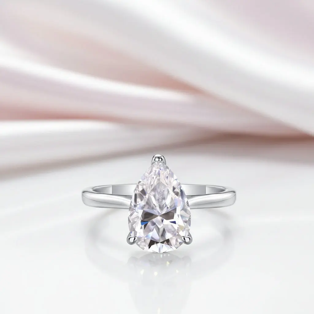 2.5 Ct Pear Cut Diamond Option Engagement Ring