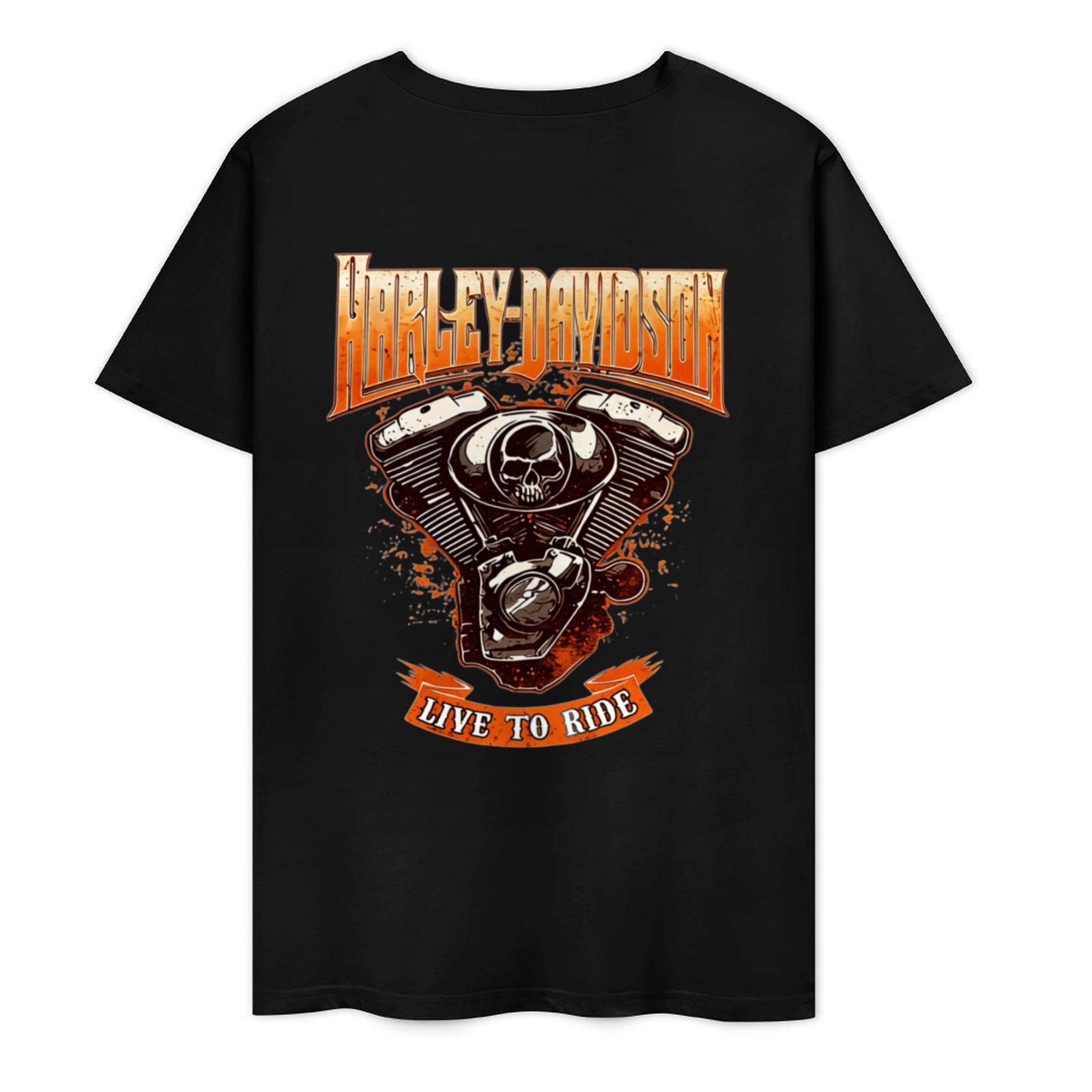 Men's T-Shirt High-Quality Soft Fabric Cotton Tee Streetwear Black tshirt Live to Ride Biker Tee Bosozoku Vintage Print Graphic Shirt Relaxed Fit Unisex Short Sleeve Fashion Motorcycle Rides Casual Menswear Athletic Outfits Classic Top Gift for Boyfriend