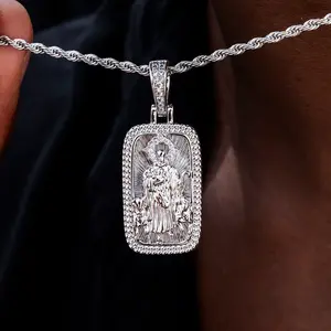 Icon Shepherd Pendant in White Gold, 18k Gold Plated, Life Guarantee, Perfect Gift (Chain Not Included)