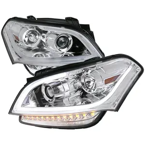 2010-2011 Kia Soul Projector Headlights w/ LED Light Bar & LED Turn Signal Lights (Chrome Housing/Clear Lens)