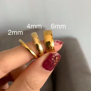 Minimalist Titanium Steel Ring – 18K Gold Plated Unisex Band for Daily Wear