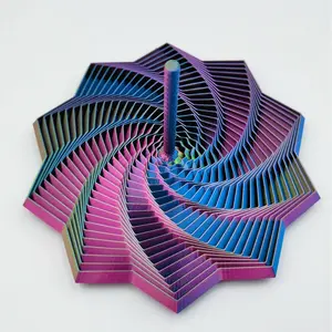 3D Printed Sensory Fidget Star,very satisfying sight,Hexagonal Fractal Design with Handle, Visual andAuditory Stress Relief Toy, Stress Relief Sculptures, PerfectGift for Christmas & Birthdays Relaxation Stick Solution