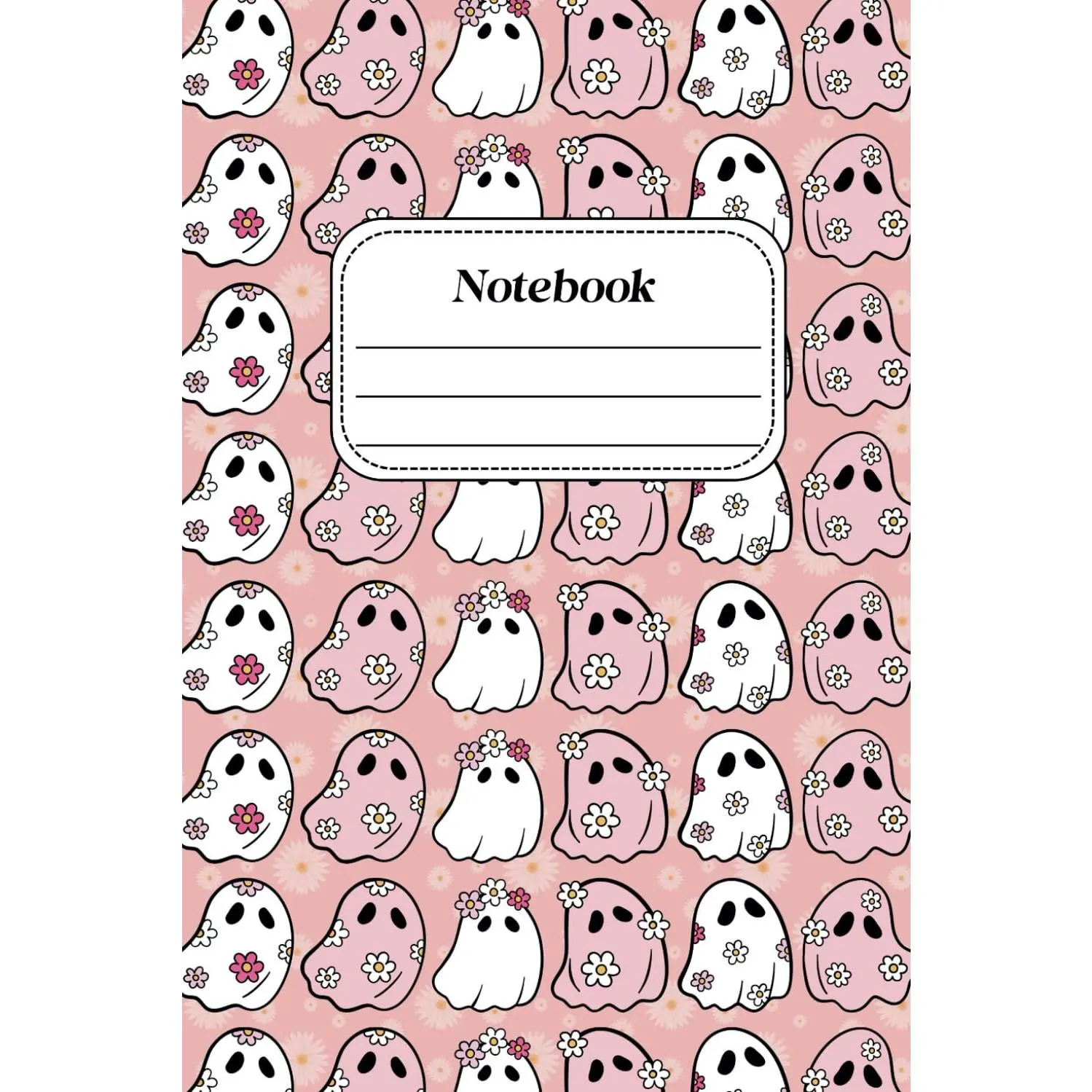 Halloween Composition Notebook for Kids : Pink Ghost: College Ruled Lined Journal for Boys and Girls to School and Collage