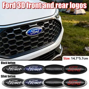 Ford Car Front and Rear Emblems Badge Replacement Parts, Rustproof and Firm Fit for Edge, Escape, Mondeo, Focus, Refuge Models
