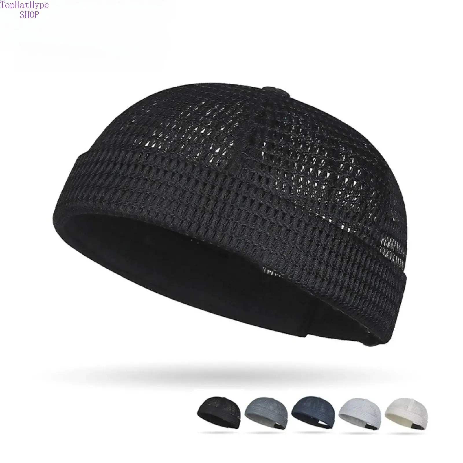Men's New Summer Cooling Breathable Mesh Skully Cap - Lightweight Ventilated Brimless Headgear, Adjustable Elastic Streetwear Outfits Accessory for Outdoor Sports & Daily Wear