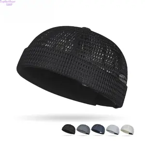 New Summer Breathable Large-Mesh Brimless Skullcap, Lightweight Ventilated Hip-Hop Beanie Hat, Adjustable Elastic Streetwear Cap for Men & Women, Comfortable Casual Headwear for Outdoor Sports & Daily Wear