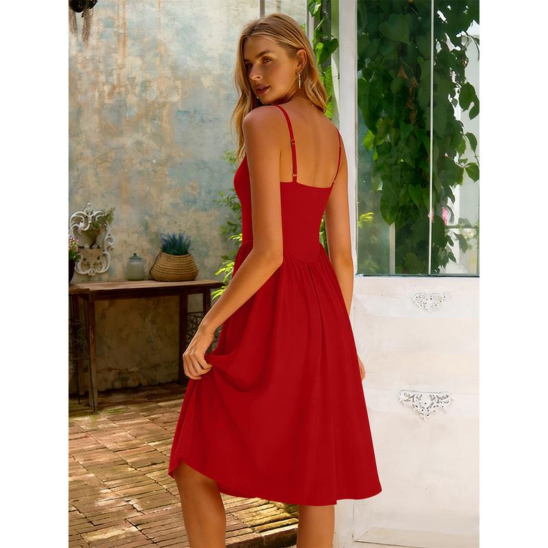 HYZ Women's Spaghetti Strap Maxi Dresses Sleeveless Summer Dress Long Casual  Beach Sundresses