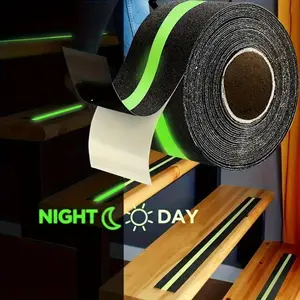 1 Roll Glow-in-the-Dark Anti-Slip Tape, 1.97" x 196.9", High Traction Safety Strip for Stairs & Steps, Durable, Long Lasting Adhesive, Indoor/Outdoor Use