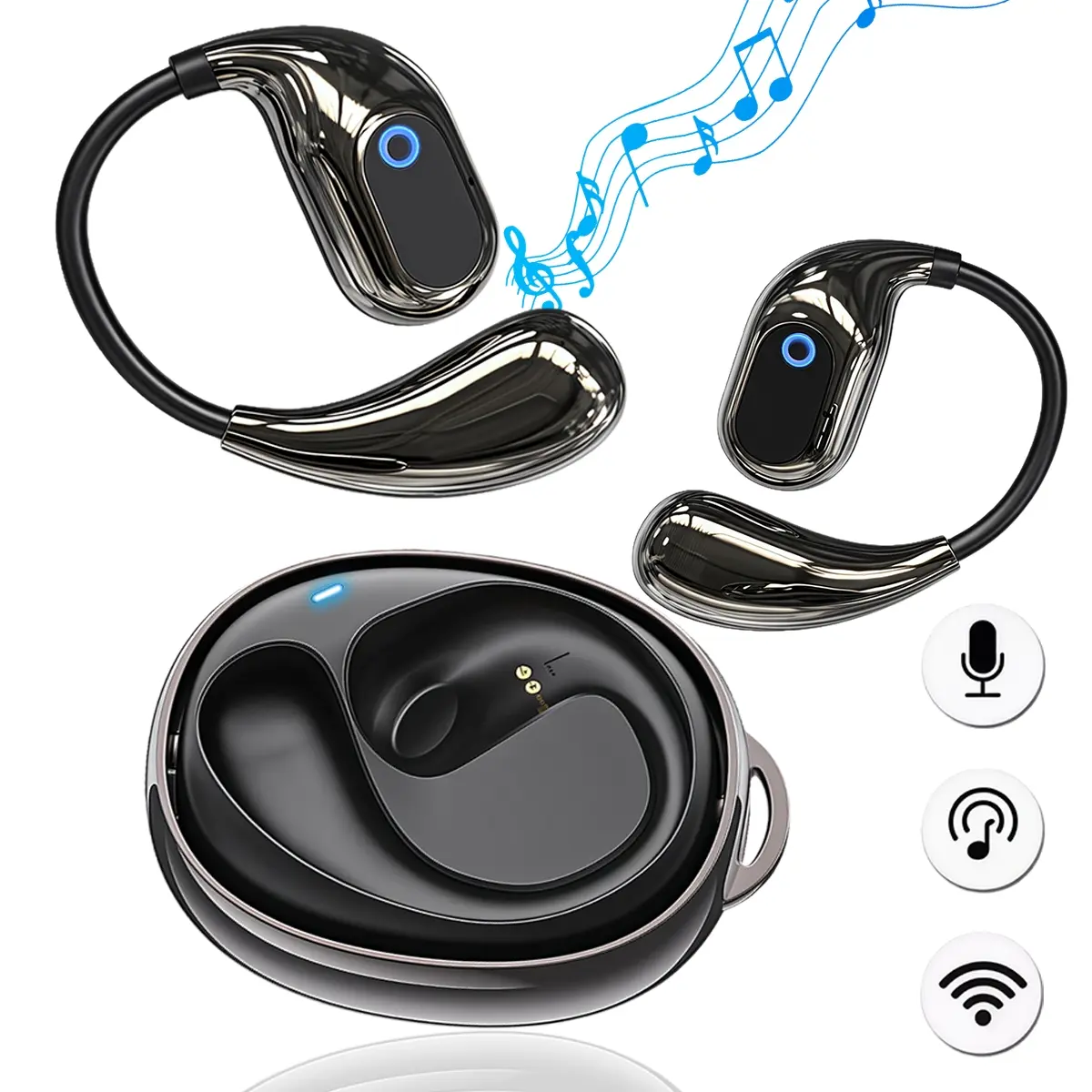 2026 Wireless Earbuds,Bluetooth Headphones with Noise Cancelling,BT 5.4,Smart Touch Screen,Touchscreen Earbuds,TWS Earbuds,IP 65 Waterproof,Ultra-long range,Voice Assistant,comfort for Sports/Game/Business,Lossless audio