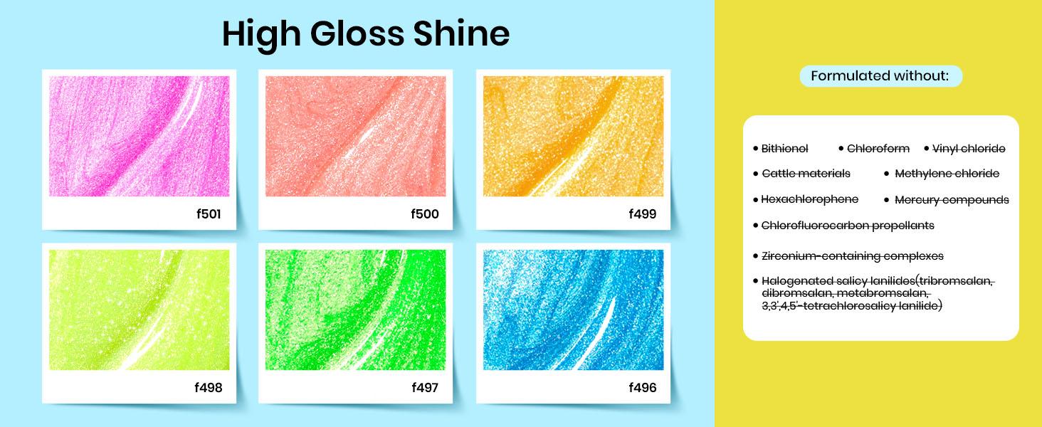 Beetles Glitter Neon Gel Nail Polish Set, 6 Colors Summer Sparkling Water Shimmer Blue Green Pink Orange Glitter Neon Gel Polish Soak Off Nail Art Design Salon Home Manicure Gift for Girls Women