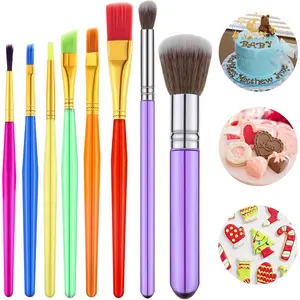 8 count Cake Candy Decorating Brushes  Painting Brushes  Fondant Tools for Cake  Sugar Cookie Decorating Supplies with Fondant Paste Tool for Party Supplies