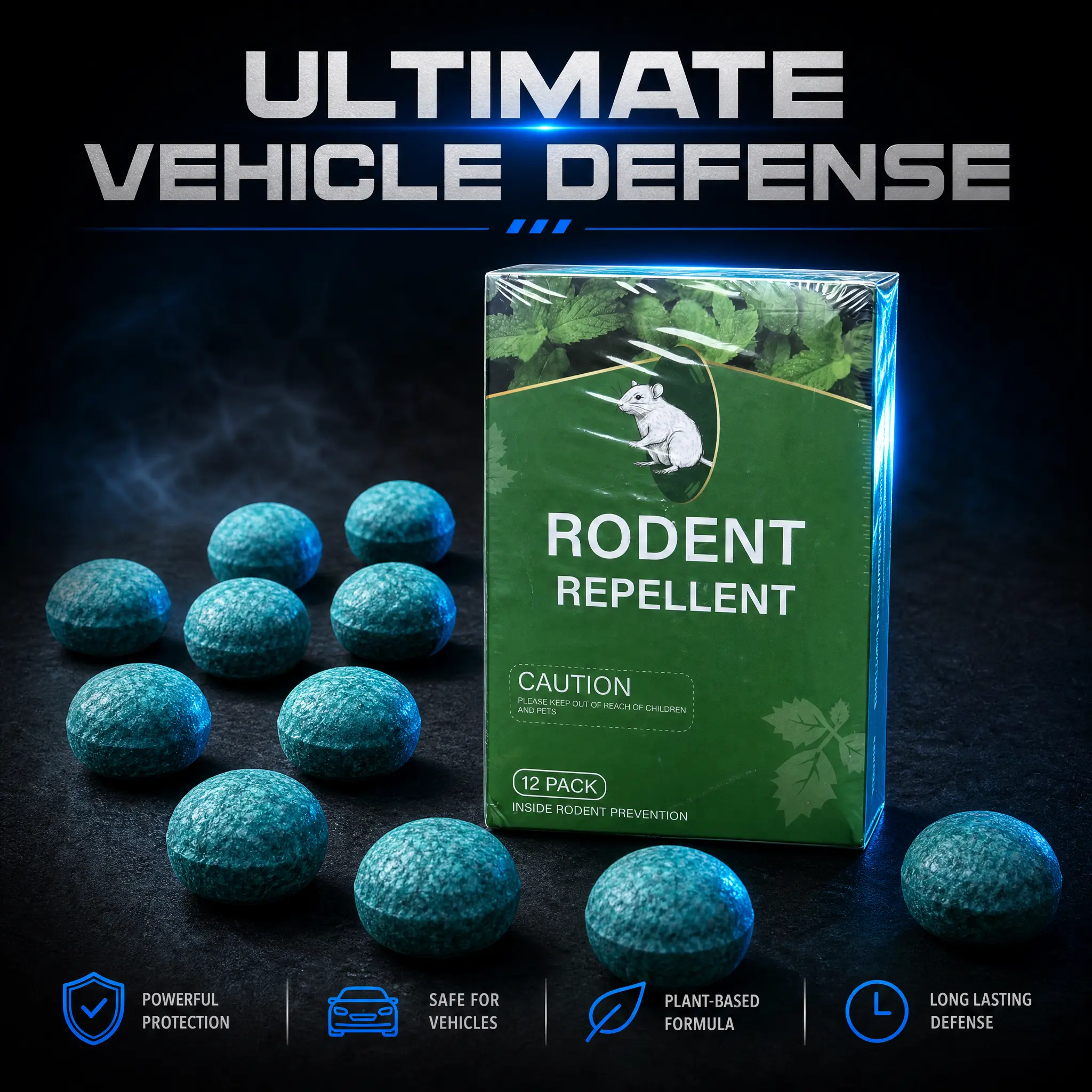 12 Pack Peppermint Rodent Repellent Balls – Pet Safe Mouse Protection for Cars, Garages, Homes & RVs