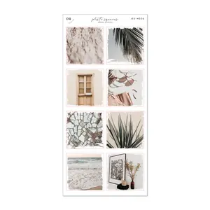 Photo Squares • Seaside | Sticker Sheet for Journals, Bullet Journal, Planner, or Scrapbook in Washi or White Paper