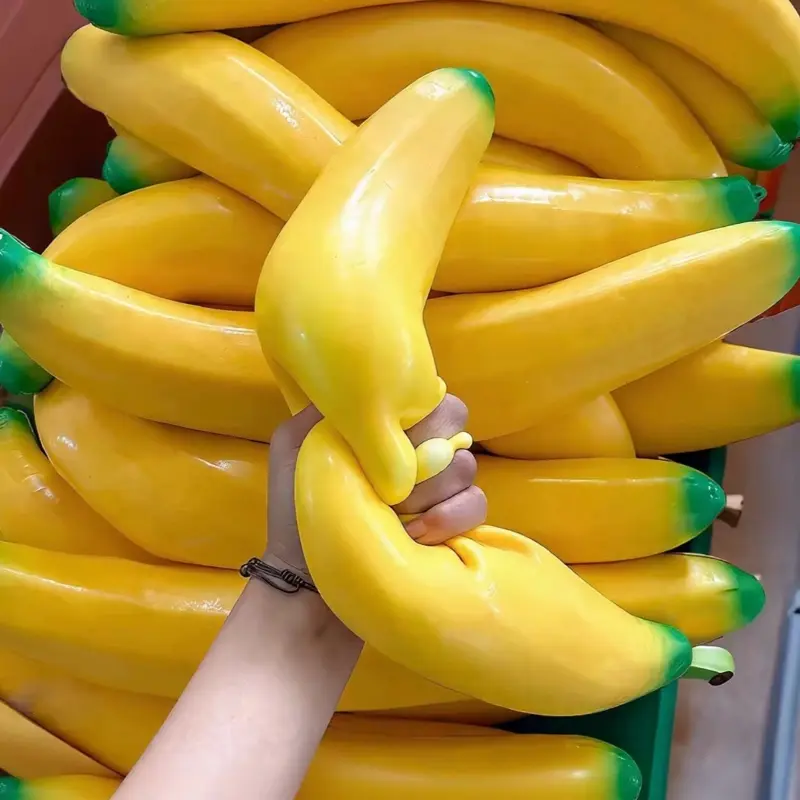Giant Banana Squishy - Fun Playful Design for Kids & Adults Stress Relief Party Gift Oversized 18” x 3” TPR Squeeze Toy