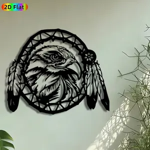 1pc Native American Eagle Metal Wall Art, Dreamcatcher Eagle Statue Mural, Artistic Metalwork, Intricate Craftsmanship, Perfect for Fathers Day, Housewarming Decor, Perfect for Living Room Patio Wall Studio Decor, Ideal Gift for Western Decor Enthusiasts.