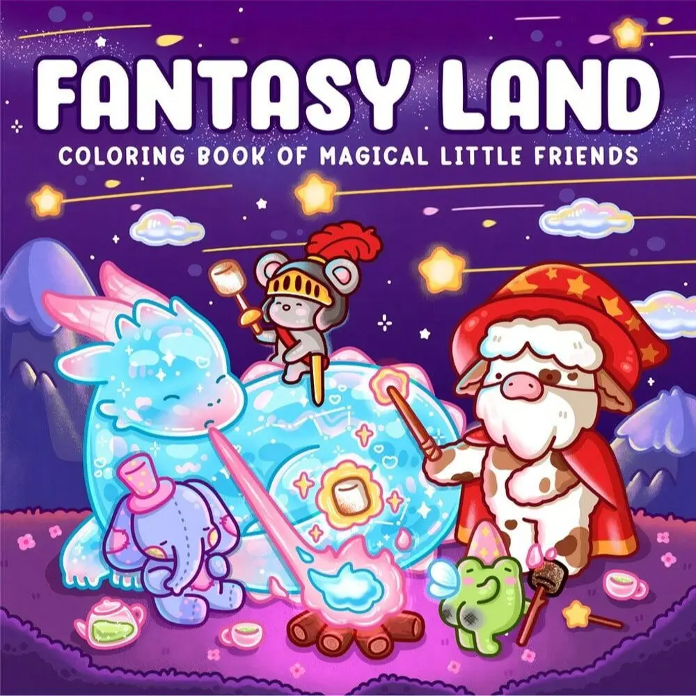 1pc FANTASY LAND coloring book For Adults And Kids,Simple And Big Designs For Relaxat colouring books,Toys suitable for boys and girls, zero foundation drawing to relieve stress coloring book，Christmas gift，Halloween Gift, Doodle Books