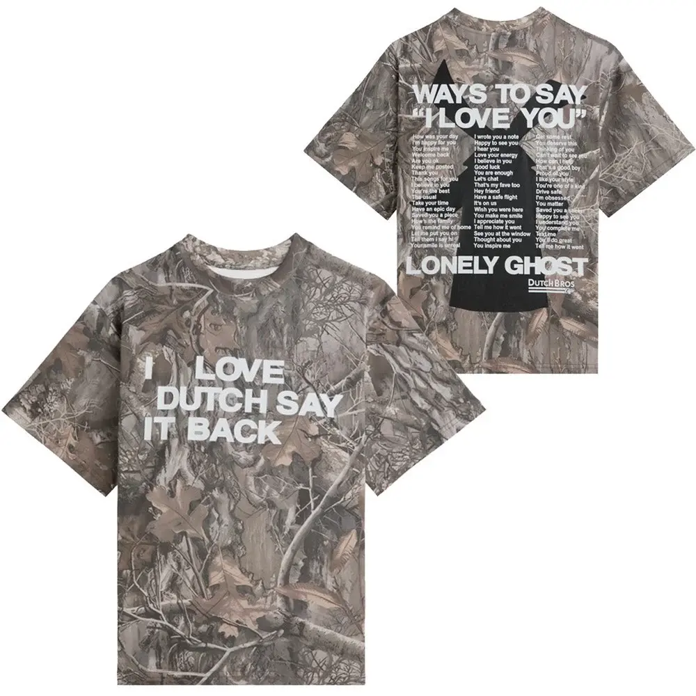 Dutch Bros Lonely Ghost Merch Camo T-Shirt I Love Dutch Say It Back Unique Gifts For Friends HG