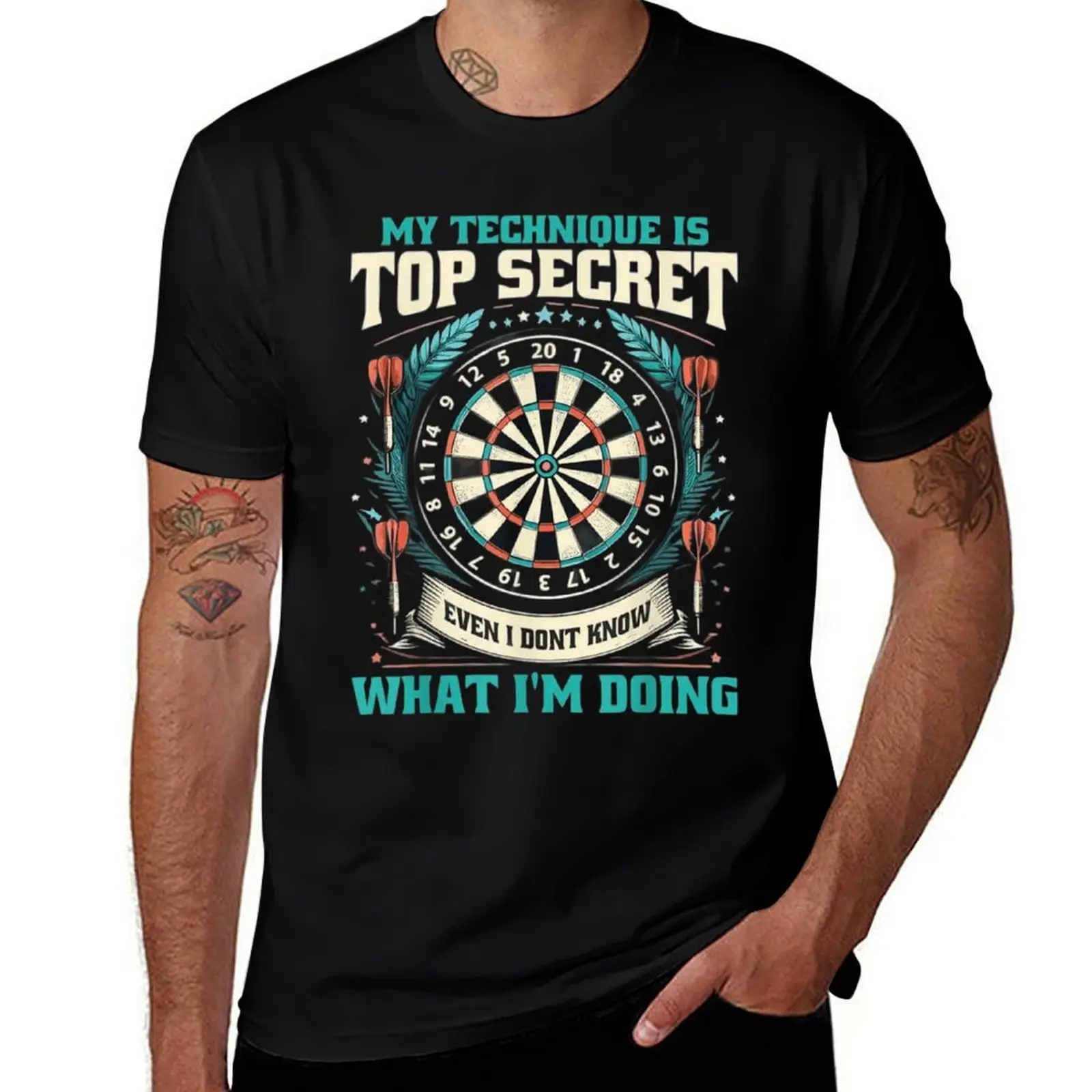 Dart Lover Funny Dart Darts Mens T Shirts Cotton Short Sleeve T-Shirt Crew Neck Tees Casual Shirt