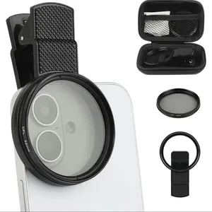 52mm CPL Filter for Phone Lens, Clip-on Portable Polarizer Filter, Phone Camera Lens for Most Smartphones, Clip-on Design CPL Filter for Cellphone
