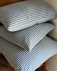 Chambray Gingham Pillow Cover