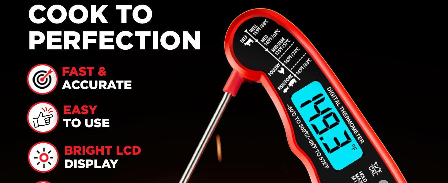 Alpha Grillers Meat Thermometer Digital – Instant Read Food Thermometer for Cooking & Grilling – Professional Kitchen Fathers Day Gift for Dad Men Him Husband Alpha Grillers Meat Thermometer Digital – Instant Read Food Thermometer for Cooking & Grilling – Professional Kitchen Fathers Day Gift for Dad Men Him Husband