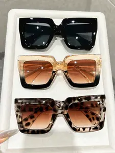 Unisex Fashion Classic Retro Style Decorative Glasses, Leopard Pattern Plastic Frame, All Seasons Casual Wear Accessories, Trending Glasses