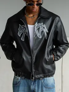 Men's Y2K Spring Fall Notched Collar Jacket, Trendy Design, Soft Durable Material, Street Style Fashion Outerwear