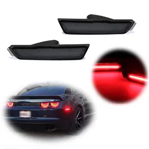 2pcs Smoked Lens Rear Side Marker lamps Lights Red LED Lamps For 2010 2011 2012 2013 2014 2015 Chevrolet Camaro,Replace OEM  2246244, 92246245, GM2551197 and GM2550197