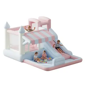 [MothersDayGift]AMERLIFE Inflatable Bounce House,  Water Slide with Jumping Area, Climbing Wall, Splash Pool and Water Gun, Indoor Outdoor Jumper for Kids 3-12, Air Blower Included#SummerVibes