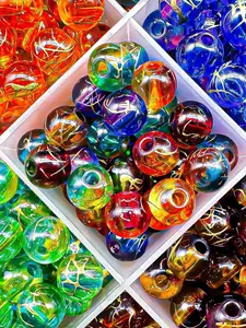 220pcs 8mm Dual Color Striped Round Acrylic Beads, DIY Jewelry Making, Couple Bracelet Necklace, Unique Phone Chain, Handmade Craft Supplies, Acrylic Beads Mix, Bead Assortment