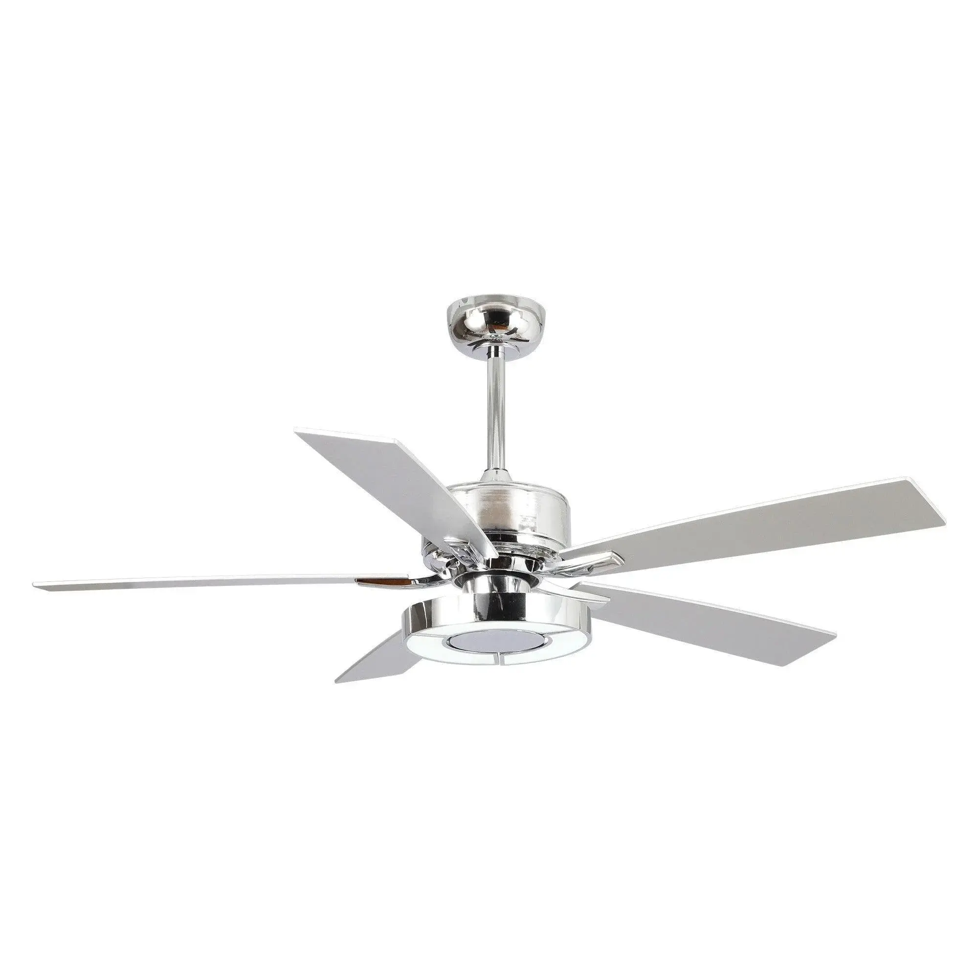 52" Vendome Industrial Ceiling Fan, Downrod Mount Reversible with LED Light & Remote Control