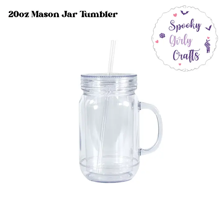 20-22oz Mason Jar Tumblers - Halloween Snow Globe Tumbler, Horror-Inspired Lava Drip Cups, Reusable Straw Lid Drinkware