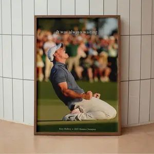Rory McIlroy 2025 Masters "It was always waiting" Golf Print, Rory McIlroy Poster, PGA Master Championship, Golf Tour 2025, Home Decor, UNFRAMED