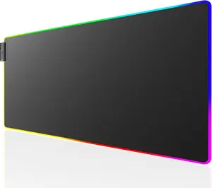 KTRIO RGB Large Gaming Mouse Pad Desk Mat, Superior Micro-Weave Cloth for Precise Mouse Control, Non-Slip Rubber Base, Stitched Edges, Water-Resistant, for Gamer, Office & Home, 31.5 x 11.8 in