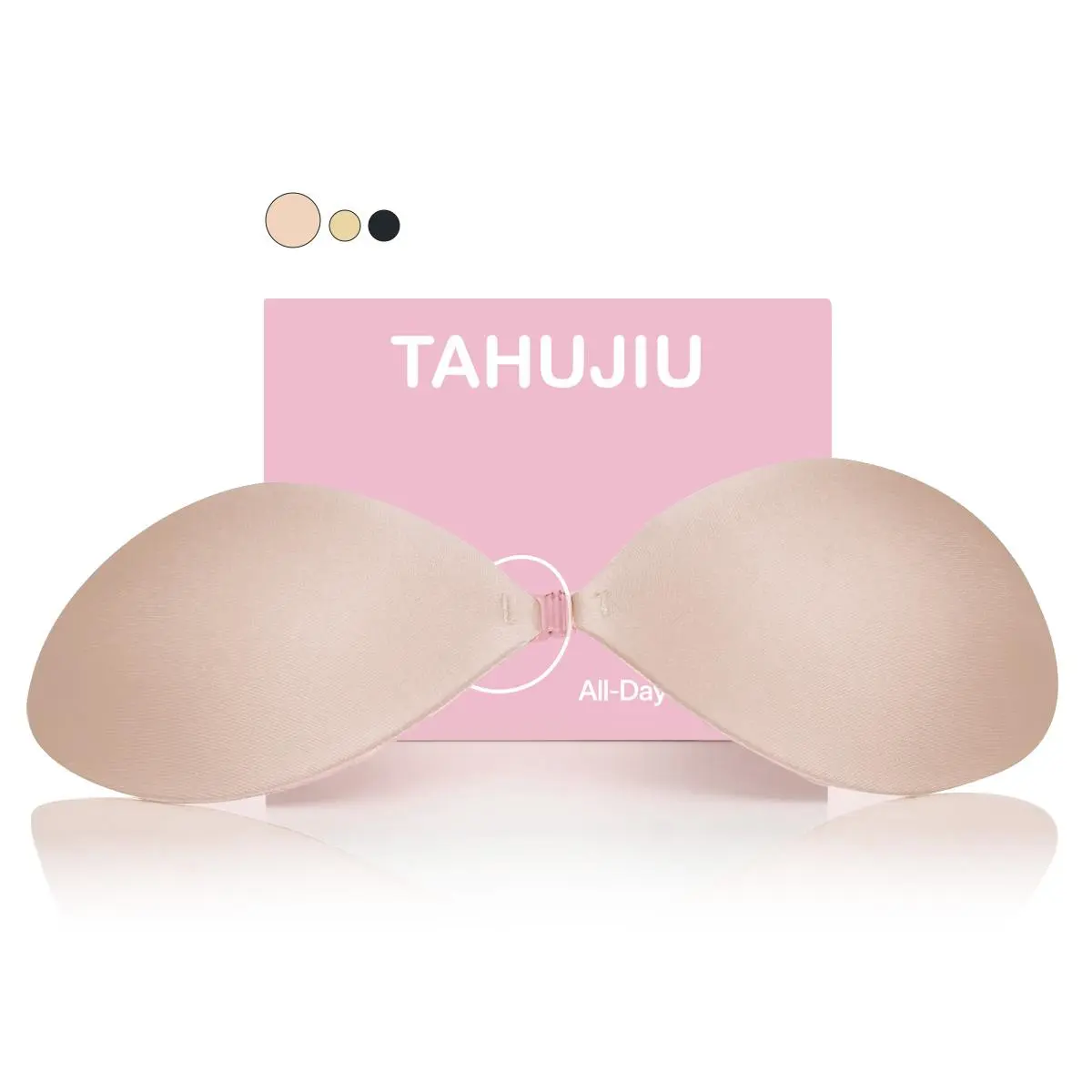 TAHUJIU Invisible Self-Adhesive Push-Up Bra Seamless Strapless Bra for Women's Daily Wear & Special Occasions A-E Cups Breathable Fabric - Backless, Womenswear, Thin