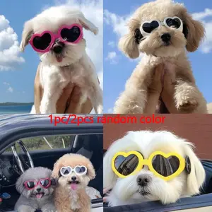 Pet Heart-Shaped Sunglasses for Small Dogs, Puppy and Cats, Funny Photo Prop, Cute Accessory, Non-Transparent Lenses, Perfect for Photography