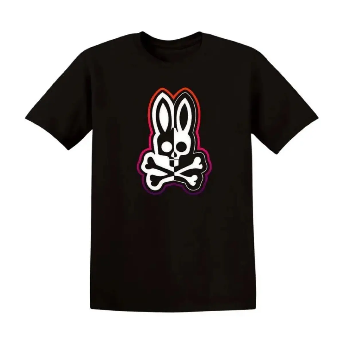 2026 Summer Men Women Oversized Black White Bone Rabbit Graphic Tee Unisex Round Neck Streetwear Casual Loose Breathable Soft Couple Matching Crewneck Tops Youth Fashion Tshirt
