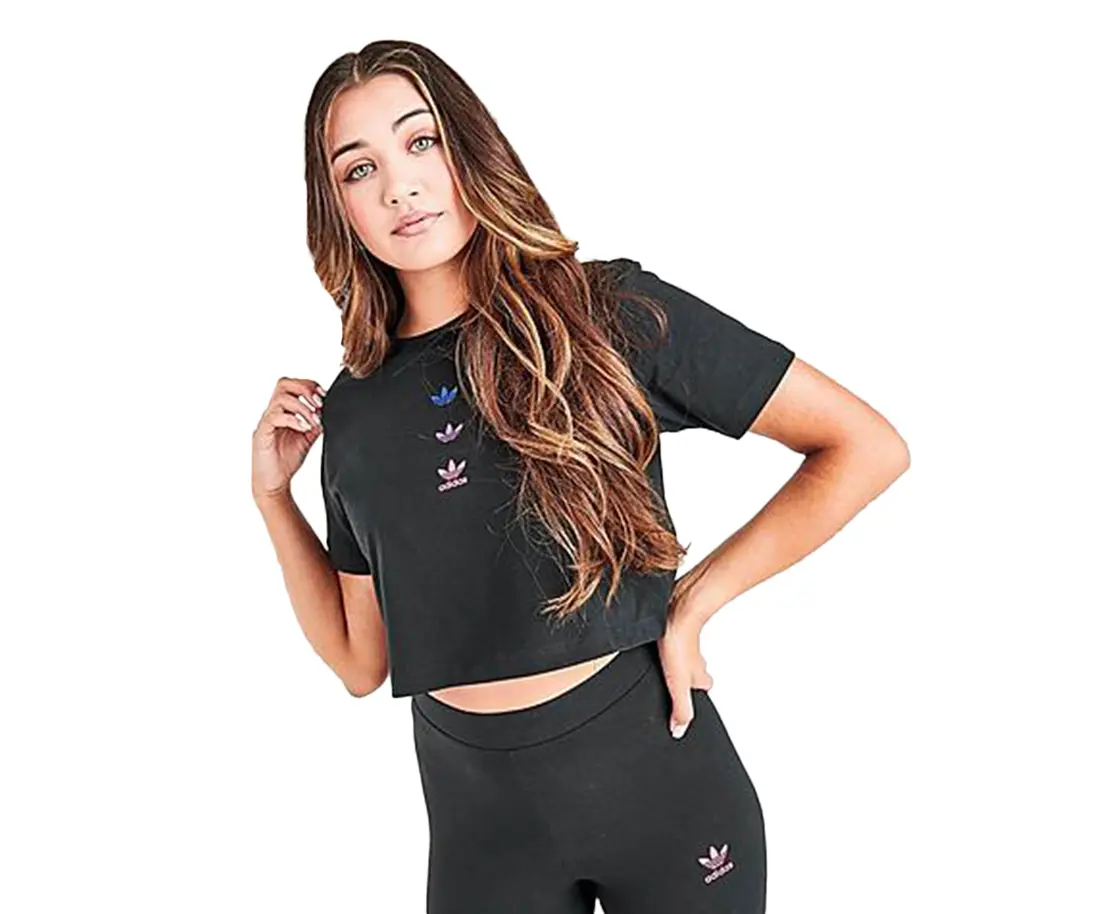Adidas Originals Adicolor Repeat Crop Womens Active Shirts & Tees