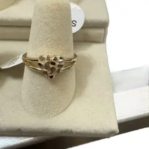 Small heart nugget ring 14k gold filled over 925 silver