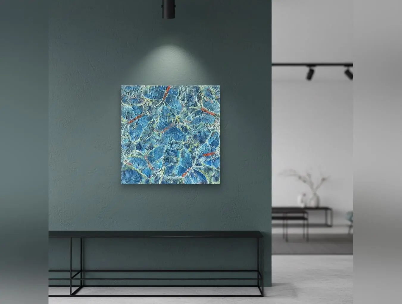 Blue Butterflies Aesthetic Canvas Wall Art - Vibrant Nature Painting, Stretched Canvas Wall Decor for Bedroom & Living Room (12x12, 16x16, 24x24)