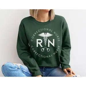 Correctional Nurse Cotton Crewneck Forensic Nurse Graphic T-shirt Correction Officer Nursing Shirt Jail Registered Nurse T-shirt Rn Nurse Grad