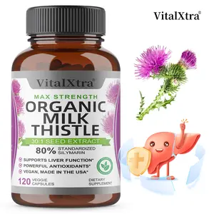Organic Milk Thistle Health Supplement - Supports Liver Health 120 Capsules