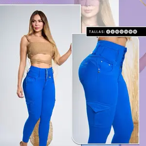 Cargo Rey GH014 5 Buttons Internal Faja Azul Rey Cargo Pants with Panty & Bag Comfort Fit Women's Jeans. ask about your size