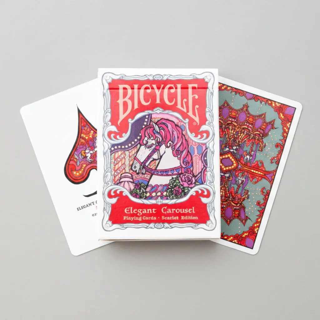 Elegant Custom Playing Cards Scarlet Edition - 52-Card Collectible Display Deck, Whimsical Vintage Fantasy Illustrations, Ace of Spades Art, Mirrored Backs, Japanese Artist-Crafted, Unisex 12+ Years Toys & Hobbies Decoration