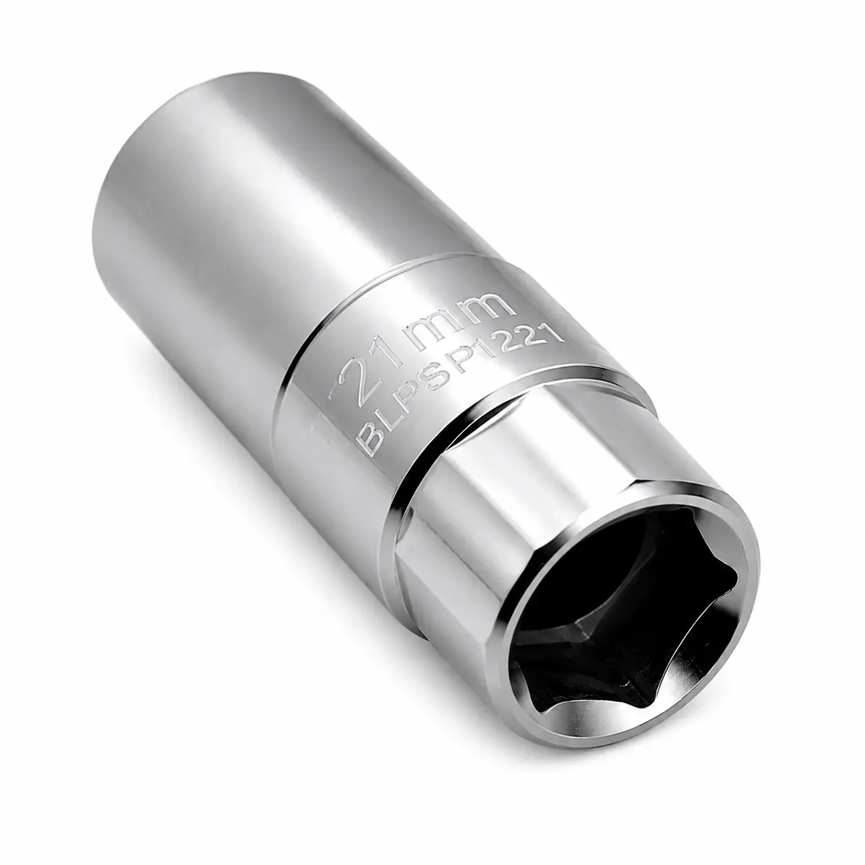 21mm Spark Plug Socket, 1/2-Inch Drive Deep Well Socket, 12-Point Chrome Vanadium Steel (CR-V), Professional Spark Plug Removal Tool BLPSP1221